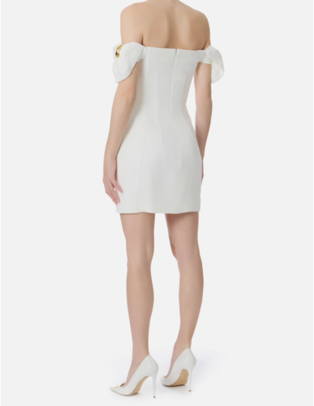 luxury Italian Bardot neckline dress