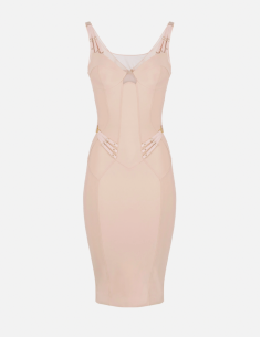 Elisabetta Franchi Nude Dress with Lingerie Detail