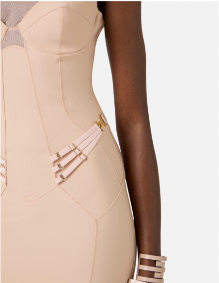 Elisabetta Franchi robe fourreau nude