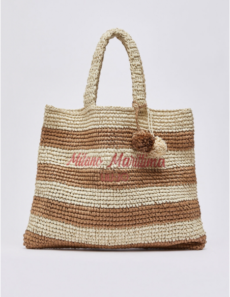 Liu Jo brown striped tote bag women chic