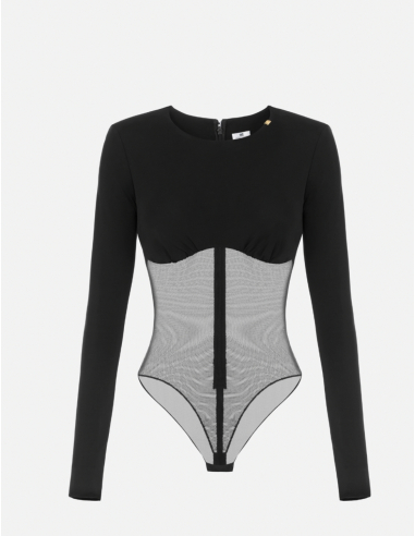 Elisabetta Franchi jersey crepe tulle bodysuit luxury