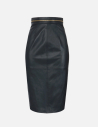 Elisabetta Franchi designer leather skirt premium style