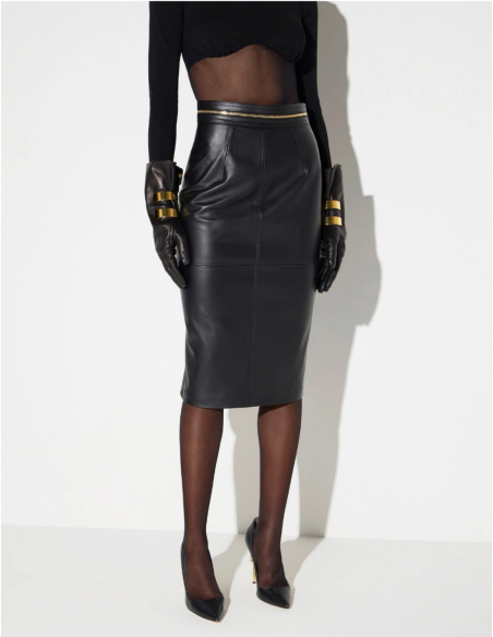 Elisabetta Franchi high waist leather skirt women