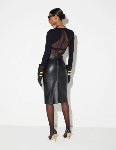 Elisabetta Franchi leather zip skirt women luxury