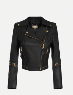 Elisabetta Franchi perfecto cuir noir femme luxe