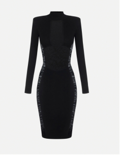 Elisabetta Franchi robe tricot dentelle florale femme luxe