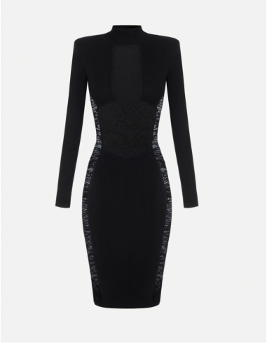 Elisabetta Franchi robe tricot dentelle florale femme luxe