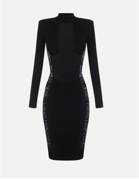 Elisabetta Franchi robe tricot dentelle florale femme luxe