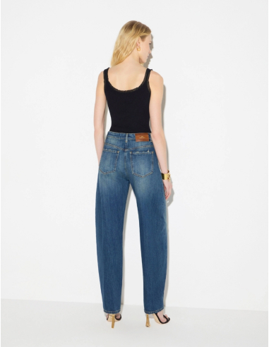 Elisabetta Franchi balloon jeans women jewel buttons