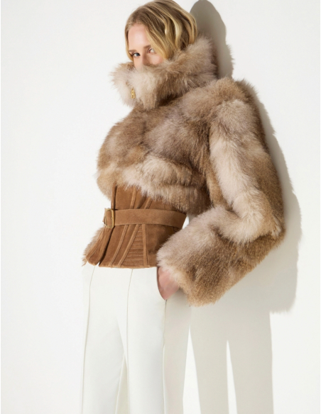 Elisabetta Franchi oversized faux fur jacket luxury