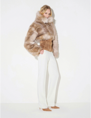 Elisabetta Franchi high neck faux fur jacket