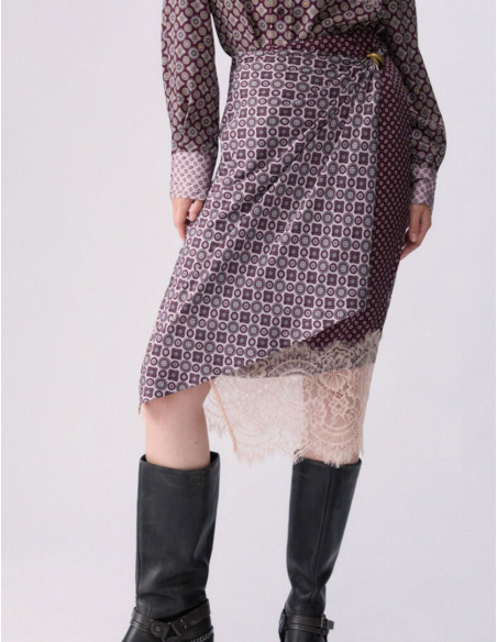 Liu Jo brown satin skirt elegant women