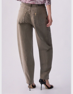 Liu Jo pantalon ballon femme beige avec micro strass 2