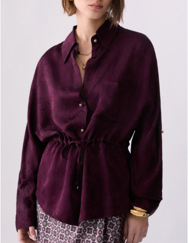 Liu Jo chemise satin imprimée bordeaux
