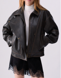 bomber cuir enduit liu jo nice 2