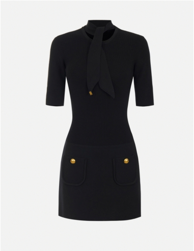 Elisabetta Franchi mini robe tricot noire femme luxe