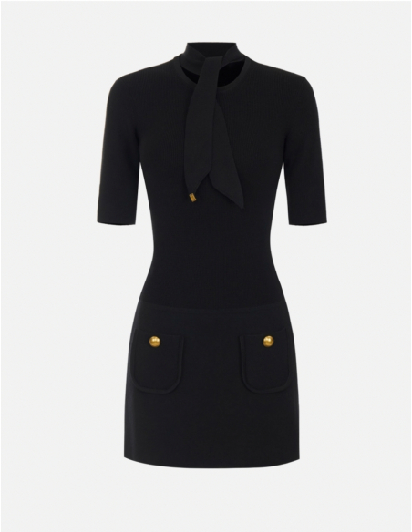 Elisabetta Franchi mini robe tricot noire femme luxe