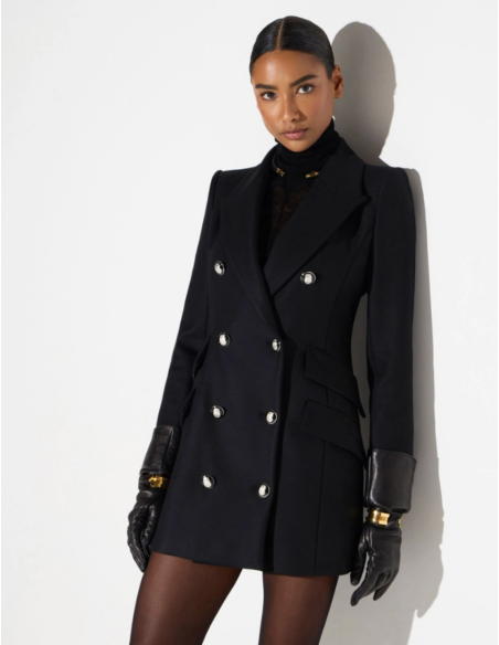 Elisabetta Franchi black designer coat women elegant
