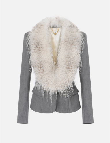 Elisabetta Franchi veste laine col effet fourrure femme luxe