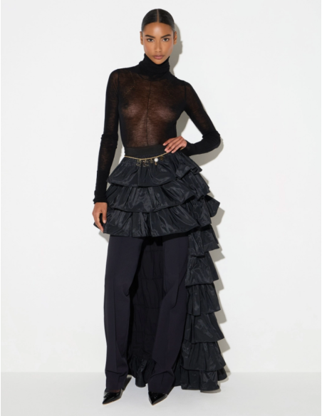 Elisabetta Franchi flowing taffeta skirt Italian fashion