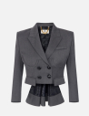 Elisabetta Franchi grey cool wool jacket women luxury