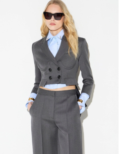 Elisabetta Franchi veste laine froide gris mélangé femme luxe 2