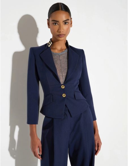 Elisabetta Franchi blazer navy femme élégant détail doré