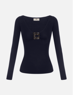 Elisabetta Franchi jersey sweater jewel logo women