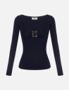 Elisabetta Franchi jersey sweater jewel logo women