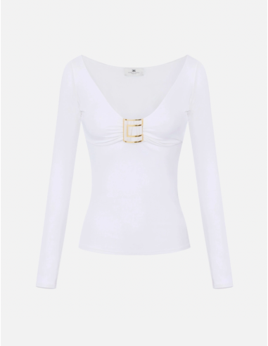 Elisabetta Franchi jersey sweater jewel logo women