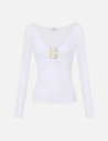 Elisabetta Franchi jersey sweater jewel logo women