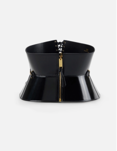 ELISABETTA FRANCHI Leather Black Bustier Belt  - CT51S 2
