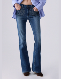 Liu Jo rhinestone denim trousers women