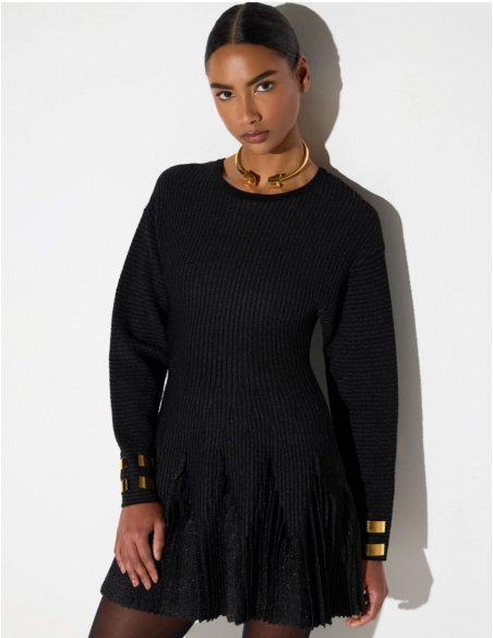 Elisabetta Franchi robe maille femme élégante à volants