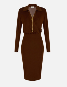 Elisabetta Franchi robe fil de viscose chaîne bijou femme luxe