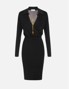 Elisabetta Franchi robe fil de viscose chaîne bijou femme luxe