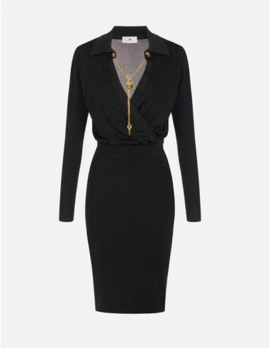 Elisabetta Franchi robe fil de viscose chaîne bijou femme luxe