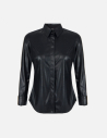 Elisabetta Franchi leather-effect shirt with jewel logo women