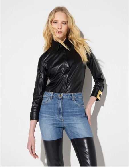Elisabetta Franchi cigar leather-effect shirt women
