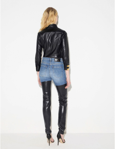 Elisabetta Franchi leather-effect Italian designer shirt