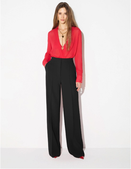 Body manches longues rouge pour femme
