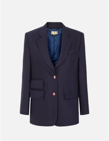 Elisabetta Franchi blazer rayé laine femme luxe