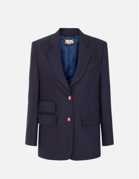 Elisabetta Franchi blazer rayé laine femme luxe