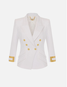 Elisabetta Franchi ivory stretch crepe jacket women