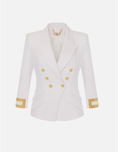 Elisabetta Franchi veste ivoire double crêpe stretch femme