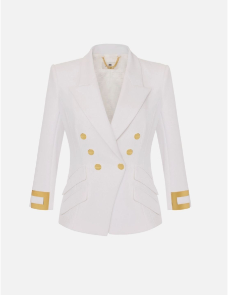 Elisabetta Franchi ivory stretch crepe jacket women