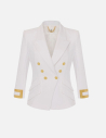 Elisabetta Franchi ivory stretch crepe jacket women