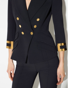 Elisabetta Franchi ivory stretch crepe jacket women 2