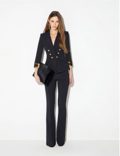Elisabetta Franchi stretch crepe jewel logo blazer women 2
