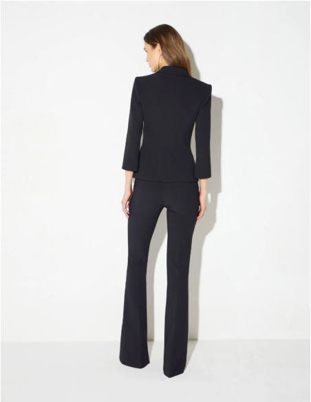 Elisabetta Franchi monogram satin lined crepe blazer